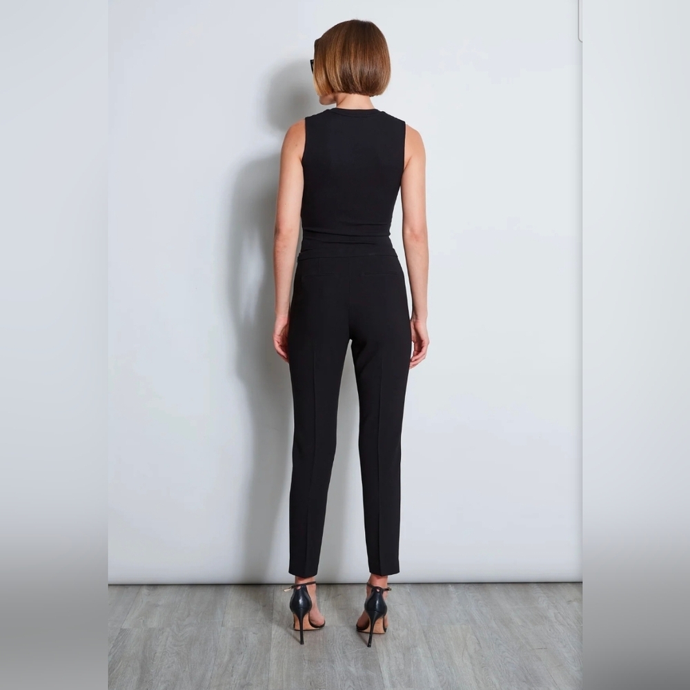 ❤️ ELIE TAHARI HIGH RISE SLIM FIT CREPE PANTS /TROUSERS, BLACK, 2 (26) - Picture 5 of 15